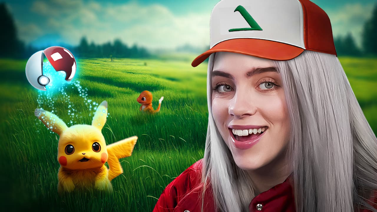 YouTube-Thumbnail: Billie Eilish × Pokémon